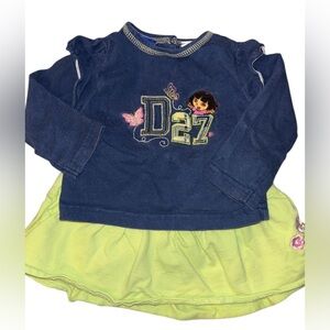 Vintage Y2K 2005 Dora The Explorer Embroidered Character Set 12m